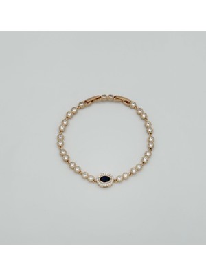 Mavika Jewellery 18K Rose Gold Oval Black Bileklik