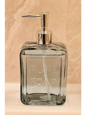Makri Home Renkli Cam Sıvı Sabunluk, 500 Ml, Mavi