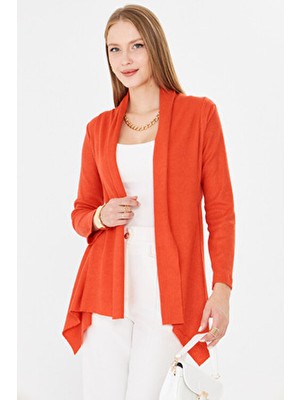 Armonika Kadın Nar Çiçeği Desenli Triko Salaş Hırka ARM-26K001006