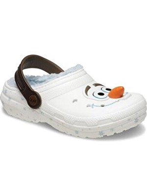 Beyaz Crocs Frozen Olaf Kız Çocuk Terlik Eva Malzemeli Hafif ve Rahat Kullanım İçin Tasarlandı