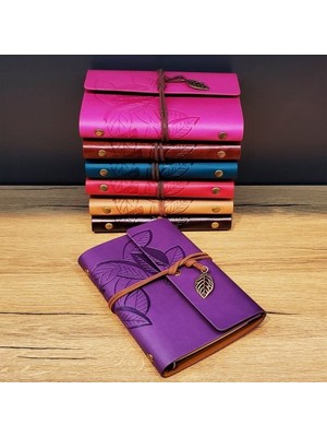 Yaprak Desenli Deri Defter