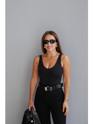 Purple By Banu Siyah Toparlayıcı Body Suit