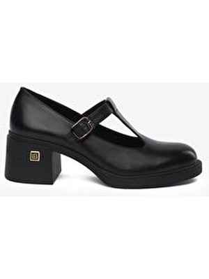 Greyder Kadın Siyah Hakiki Deri Klasik Ayakkabı 5K2UA59303