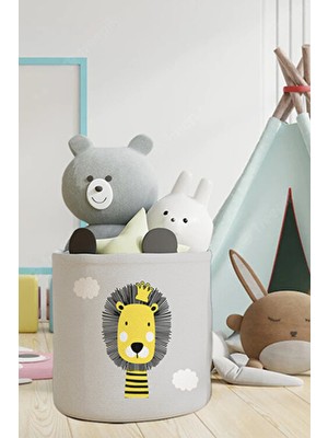 Talia Home Aslan Kral Desenli Çocuk ve Bebek Odası Düzenleyici Oyuncak Veya Kirli Sepeti TLAS-094