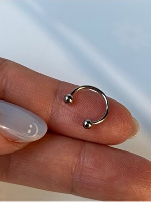 Kurukafa Gift Smiley Yarım Halka Çelik  Tragus, Helix, Rook, Kıkırdak, Nipple Piercing 10 mm
