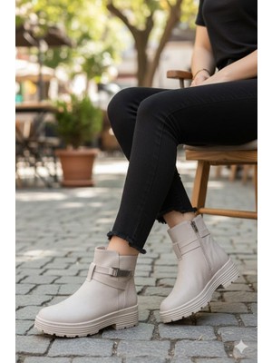 Fort 1186 Rahat Sıcak Astar Kaymaz Taban Fermuarlı Kadın Bot