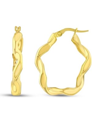 Assos Pırlanta Tasarım Altın Halka Küpe - 14K