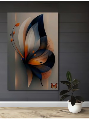 Teona Ahşap Modern Sanat Kelebek Kanatları Yağlı Boya Görünümlü Ahşap Dekoratif Tablo Dikdörtgen Tablo