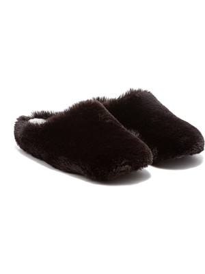Twigy Stone Kadın Peluş Ev Terliği Siyah 37/41