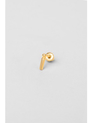 So CHIC My Story İ Harfi 18 Ayar Sarı Altın Kaplama Gümüş Tek Küpe