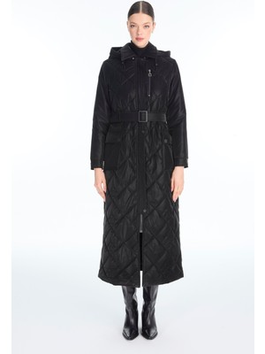 Zühre Kapüşonlu Kemerli Mont