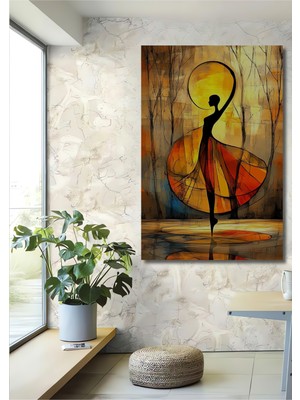 Teona Ahşap Dansçı Rüyası Yağlı Boya Görünümlü Modern Sanat Ahşap Dekoratif Tablo Dikdörtgen Tablo