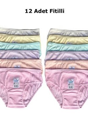 Dondeza 12'li Pamuklu Fitilli Kaşkorse Kız Çocuk Bikini Külot Desenli Rahat Tasarım
