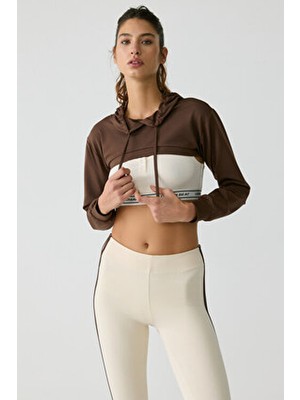 Urban Beat Lussı Kadın Uzun Kollu Kapüşonlu Acı Kahve Büstiyer