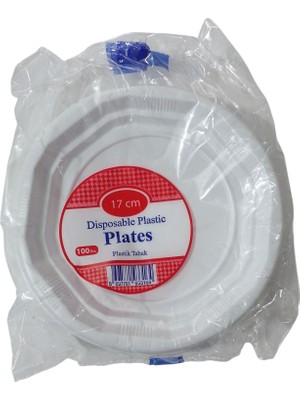 Plates Tek Kullanımlık Plastik Tabak 17 cm 100'LÜ