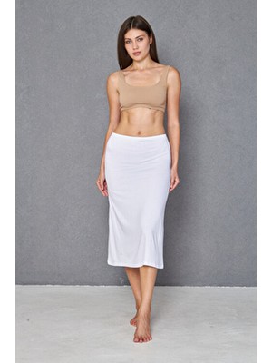 Lantliv Viskon Kumaş Diz Altı Etek Uzun Astar, Etek Kombinezon, Tesettür Etek Elbise Astar, Jüpon Etek Astar