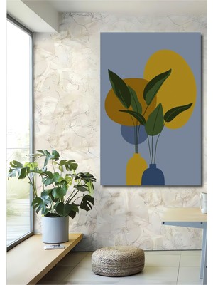 Teona Ahşap Modern Sanat Sulu Boya Görünümlü Çiçekler Dekoratif Ahşap Tablo Dikdörtgen Tablo