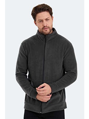 Slazenger Sansa Erkek Polar Koyu Gri Düz Desenli Kış Sezonu İçin Rahat Kesim