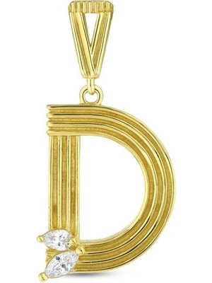 Assos Pırlanta Altın D Harf Kolye Ucu - 14K
