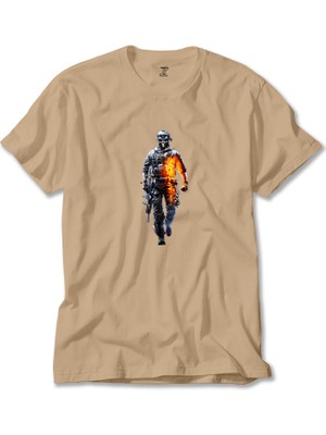 Liyada Call Of D. Skull Warrior Krem Tişört Liyada