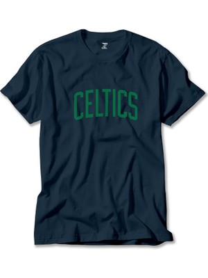 Liyada Boston Celtics Yazı Lacivert Tişört Liyada