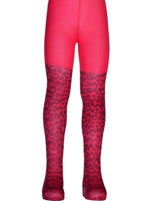 Dore Leopar Baskı Desenli Bebek Külotlu Çorap