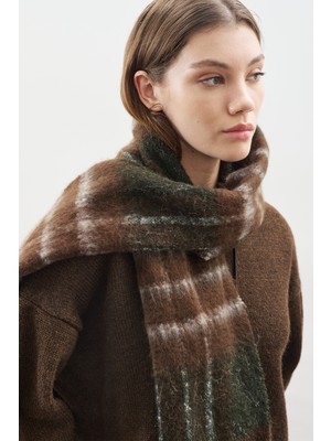 Manuka Ekose Desenli Atkı Gri