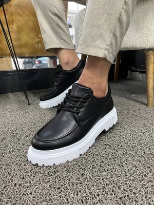 No8 Home Kb-X6 Kuback Siyah Cilt Günlük Erkek Ayakkabı