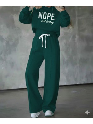 Passense Kadın Uzun Kollu Nope Baskılı Beli Ribanalı Ikili Takım