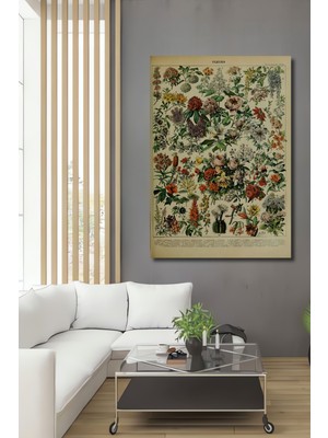 Teona Ahşap Dekoratif Ahşap Tablo Çiçek Bahçesi Yağlı Boya Görünümlü Klasik Sanat Dikdörtgen Tablo