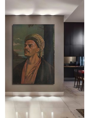 Teona Ahşap Yağlı Boya Görünümlü Atatürk Portresi Ahşap Dekoratif Tablo Dikdörtgen Tablo