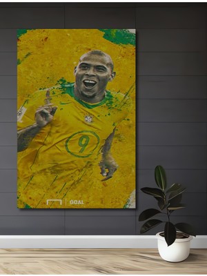 Teona Ahşap Ronaldo Yağlı Boya Görünümlü Ahşap Dekoratif Tablo Dikdörtgen Tablo