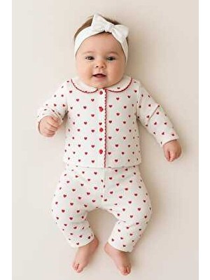 Buufuu Bebek Yenidogan Çocuk Kiz Erkek Pamuklu Oyali Pijama Takımı Hediyelik