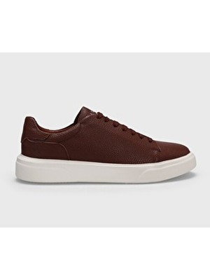 Lufian Tommy Casual Deri Erkek Sneaker Ayakkabı Taba Beyaz