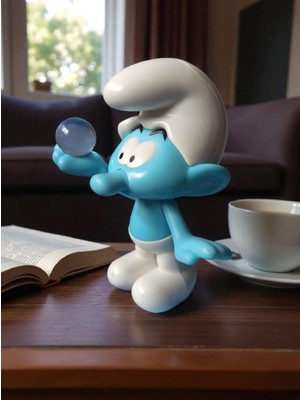 Hureggo Vintage Meraklı Şirin ve Sihirli Küre Orijinal Figür Oyuncak & 8 cm