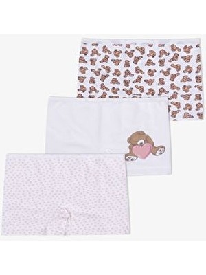 Koza İç Giyim Kız Çocuk 3'lü Ayıcık Desenli Boxer