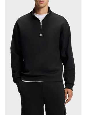 Hugo Pamuklu Regular Fit Yarım Fermuarlı Dik Yaka Sweat Erkek Sweat 50546402 001