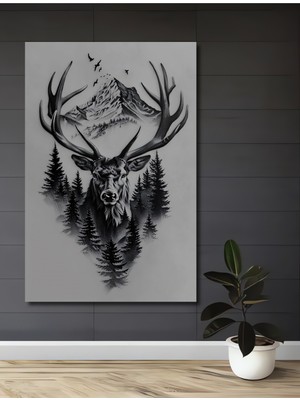 Teona Ahşap Aslan Görünümlü Nokta Sanat Ahşap Dekoratif Tablo Dikdörtgen Tablo