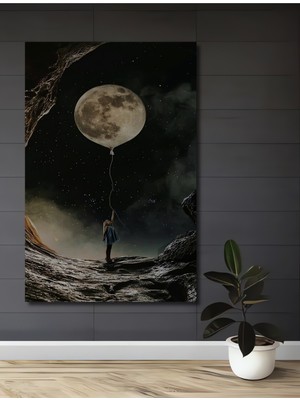 Teona Ahşap Ayın Balonu Görünümlü Tablo Dikdörtgen Tablo