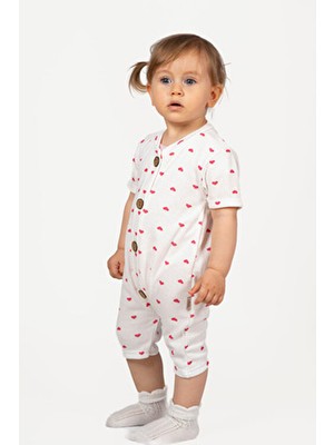 Mai Perla Kısa Kollu Tahta Düğmeli Organik Tulum Bebek Takım