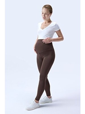 İmaj 344 Kahverengi Renk Toparlayıcı ve Extra Esnek Etkili Yüksek Bel Hamile Tayt