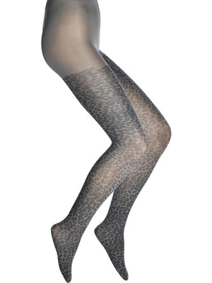 Dore Leopar Baskı Desenli Külotlu Kadın Çorap