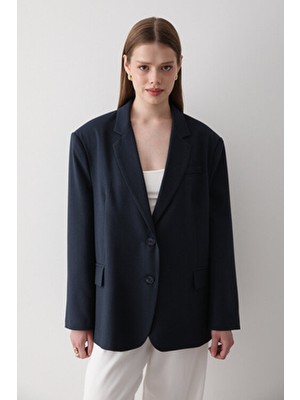 Jaste Kadın Düğme Detaylı Oversize Blazer Ceket