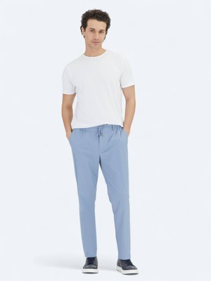 Kip Mavi Düz Dokuma Jogging Fit Casual Pantolon