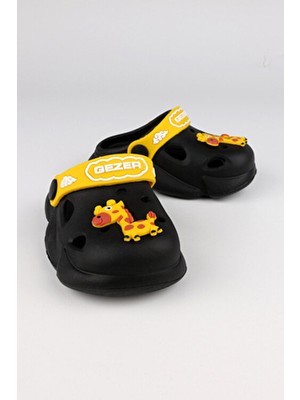 Gezer Kaydırmaz Taban Erkek Çocuk Terlik Zurafa Siyah Arı