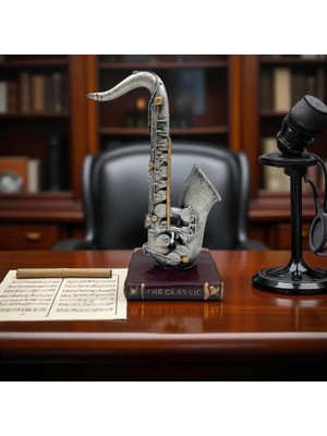Alpjoy Seramik Saksafonlu Biblo Hediyelik Seramik Biblo