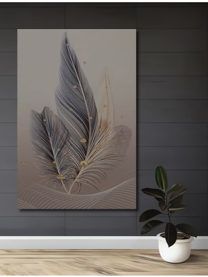 Teona Ahşap Rüya Gibi Tüyler Ahşap Dekoratif Tablo Yağlı Boya Görünümlü Sanat Eseri Dikdörtgen Tablo