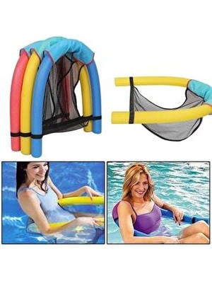 Belirtilmemiş Çok Renkli Fileli Yüzen Sandalye Havuz Koltuğu 82x70 cm 12+ Yaş İçin Rahat Kullanım