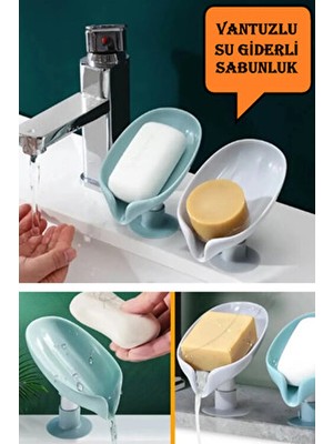 Güzelyüz Avm Pratik Vantuzlu Su Giderli Sabunluk | Vantuzlu Su Tutmaz Katı Sabunluk