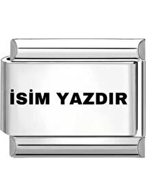  kişiye özel ısim yazılı ıtalyan charm çelik hediyelik sevgiliye hediye